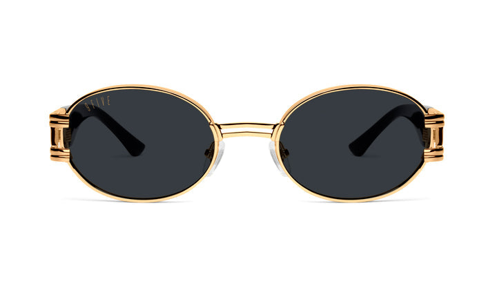 9FIVE ST. JAMES BLACK & 24K GOLD SUNGLASSES